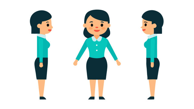 Business woman character constructor tool allows users to animate professional female characters for office work related videos explainer content and corporate media