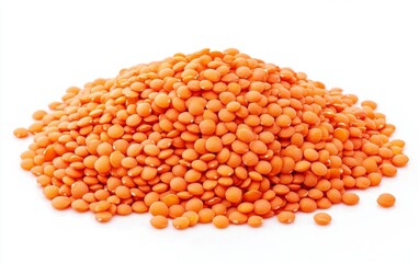 Pile of orange lentils