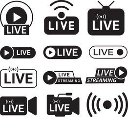 Printable vector illustration of live streaming icon