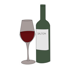 wine bottle and glass
