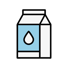Milk Carton with Droplet Symbol Icon Design