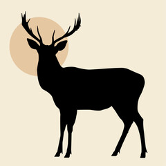 Deer Silhouette Vector Illustration

