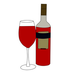 wine bottle and glass