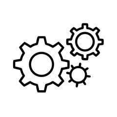 Multiple Gears in Motion Icon Design