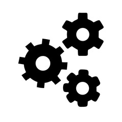 Multiple Gears in Motion Icon Design
