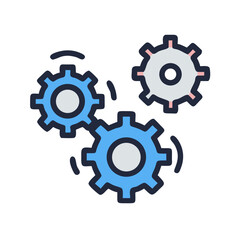 Multiple Gears in Motion Icon Design