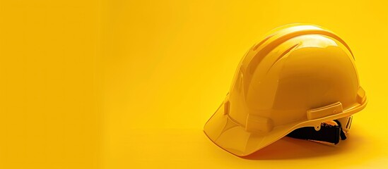 Vivid yellow protective hard hat emphasizing safety and occupational readiness