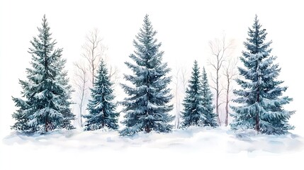 Naklejka premium Winter trees in the snow