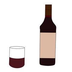 wine bottle and glass