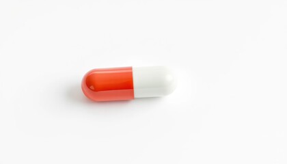 Single red and white capsule