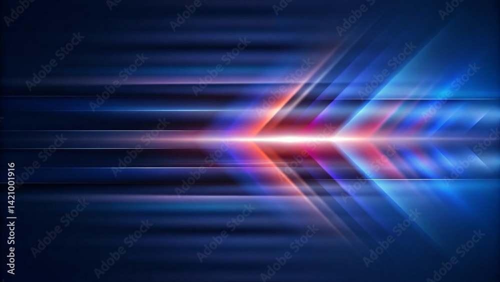 Poster Abstract dark background of light with stripes of colourful rays moving from the center, futuristic energy burst design with glowing lines in motion and radiant color light effects