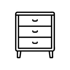 Nightstand with Two Drawers Icon Design