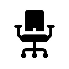 Office Chair with Casters Icon Design