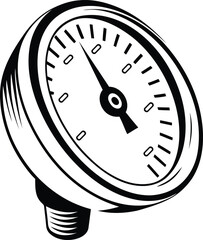 A modern and new stylish gauge silhouette vector illustration, Premium quality gauge isolated line art vector design