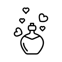 Perfume Bottle with Floating Hearts Icon Design