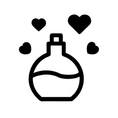 Perfume Bottle with Floating Hearts Icon Design