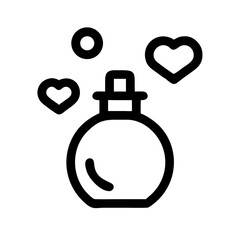 Perfume Bottle with Floating Hearts Icon Design