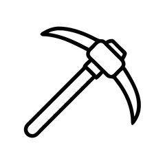 Pickaxe for Mining or Excavation Icon Design