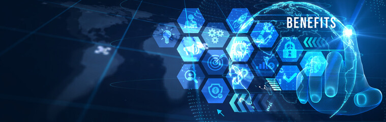 Employee benefits help to get the best human resources. Business concept. 3d illustration