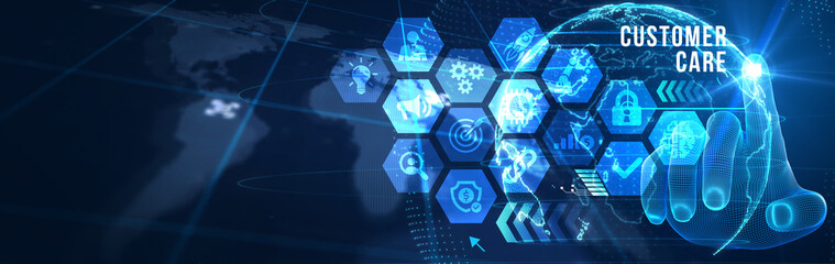 Individual customer service and CRM. Customer care. 3d illustration