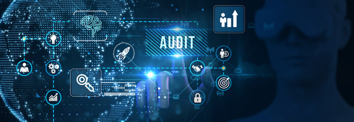 Business, Technology, Internet and network concept. Audit business and finance concept. 3d illustration