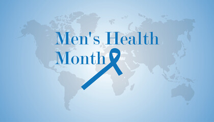 June is Men's Health Month. Vector template Design for banner, greeting card, poster, prints, social media post ,flyer , T shirt with background.