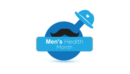 June is Men's Health Month. Vector template Design for banner, greeting card, poster, prints, social media post ,flyer , T shirt with background.