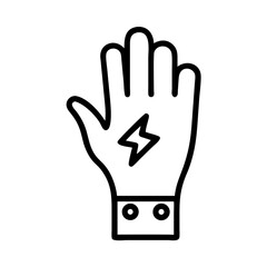 Protective Glove with Bolt Emblem Icon Design