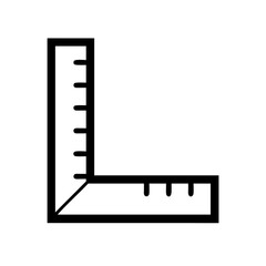 Right Angle Ruler with Markings Icon Design