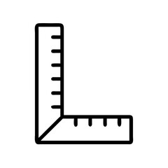 Right Angle Ruler with Markings Icon Design