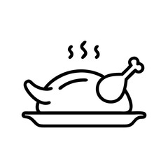 Roasted Chicken on Tray Icon Design