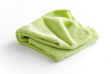 Folded, vibrant green towel