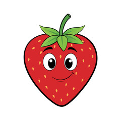 Obraz premium Strawberry Clipart on White Background – Vector Fruit Illustration