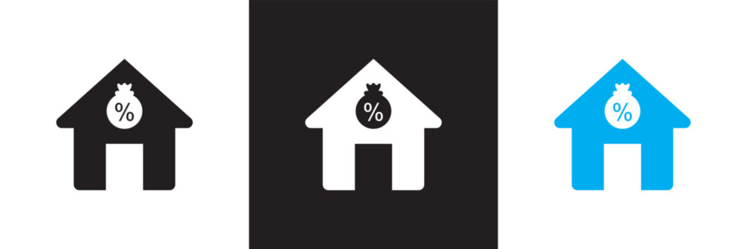 Loan and Credit  icon. Mortgage, credit rating, calculator  icon. Vector for websites, mobile interfaces, presentations, banner, visual branding etc. Vector illustration. EPS 10