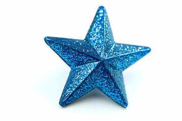 Obraz premium Sparkling blue star ornament representing American pride and celebration, perfect for patriotic decor and holiday themes.