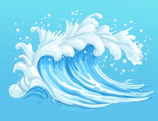 Powerful ocean wave splashing