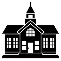 Hospital school silhouette vector