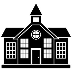Hospital school silhouette vector