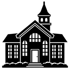 Hospital school silhouette vector