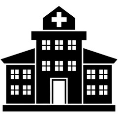 Hospital school silhouette vector