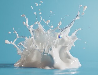 A dynamic milk splash against a vibrant backdrop