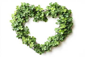Heart-shaped shamrock wreath