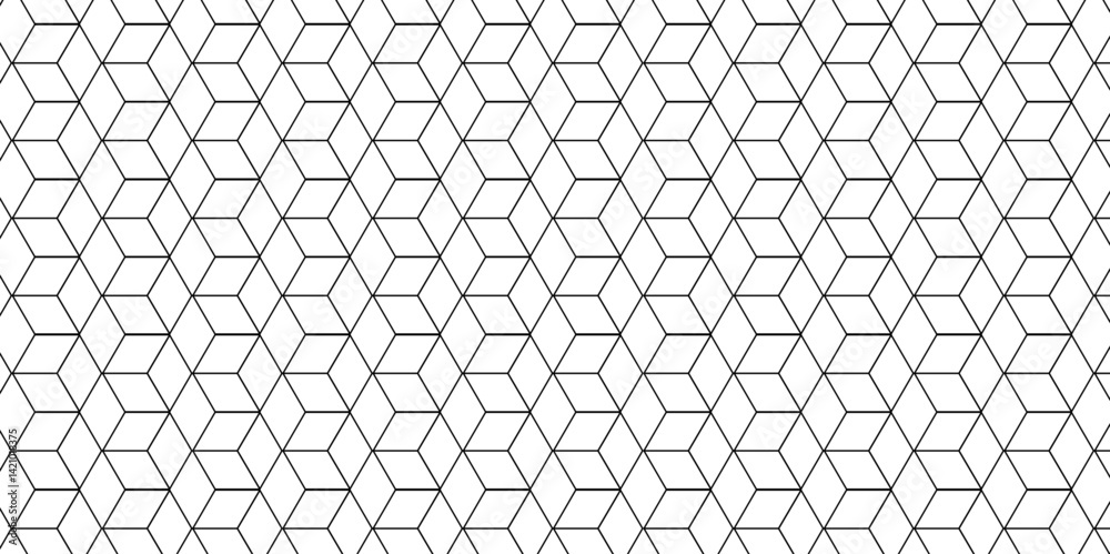 Fototapete Vector seamless pattern with hexagon square cube geometric pattern shapes grid metal element texture design. abstract tiles gradient science web tech connection triangle diamond honeycomb.	
