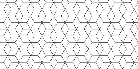 Naklejka premium Vector seamless pattern with hexagon square cube geometric pattern shapes grid metal element texture design. abstract tiles gradient science web tech connection triangle diamond honeycomb. 
