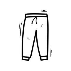 Hand Drawn Training Pants Illustration. Doodle Vector. Isolated on White Background - EPS 10 Vector