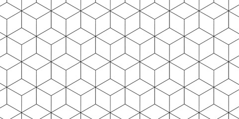 Vector seamless pattern with hexagon square cube geometric pattern shapes grid metal element texture design. abstract tiles gradient science web tech connection triangle diamond honeycomb.	