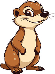 Cute cartoon a illustrator vector Mongoose