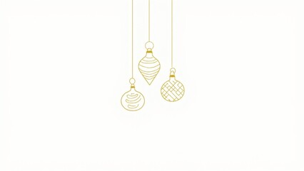 Elegant Christmas Ornaments On White Background