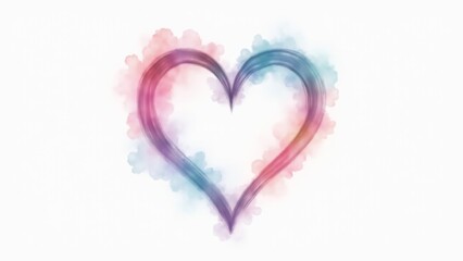 Watercolor Heart Shape With Colorful Gradient