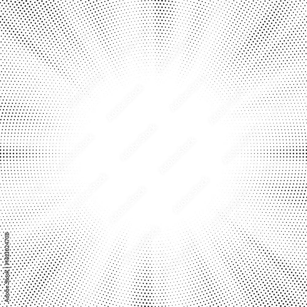 Aufkleber Halftone gradient sun rays pattern. abstract halftone vector dots background. monochrome dots pattern. pop art, comic small dots. star rays halftone poster. shine, explosion. sunrise rays background. 